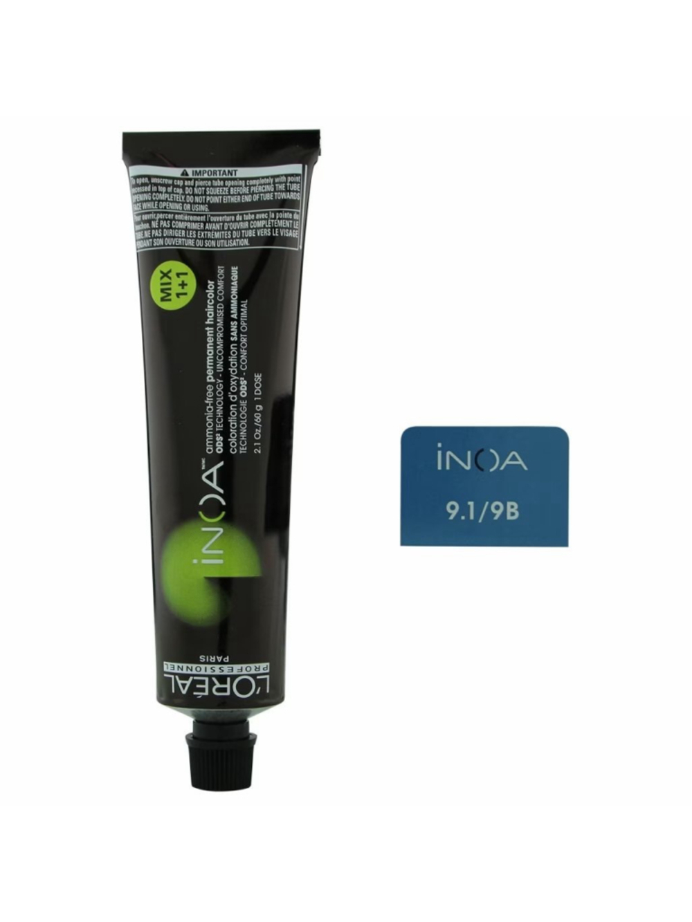 L'Oréal Professionnel iNOA Permanent Hair Color shade 9.1 Very Light Ash Blonde